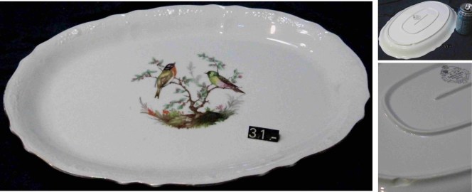 31 BANDEJA PORCELANA SANTA CLARA PAJAROS
